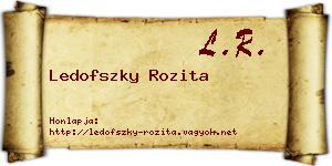 Ledofszky Rozita névjegykártya